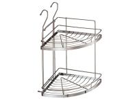 Полка угловая 2-х ярусная малая /Хром