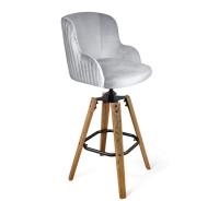 Стул полубарный 51х58х102,5/Серое Облако/Дуб Кор. Браш./Черный Муар