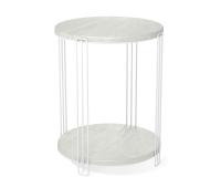 Столик кофейный 36х36х45/Белый Муар / Бетон Лофт