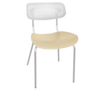 Стул офисный 46,5х51х78,5/Белый/Бежевый/Хром Лак