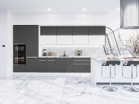 Кухонный гарнитур Фьюжн-02  440х60х214/Stormy Silk/Silky White