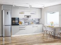 Кухонный гарнитур Фьюжн-01  360х60х234/Silky Light Grey
