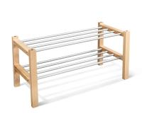 Полка д/обуви 65х29х32/Прозрачный Лак/Алюм.Металлик