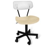 Кресло компьютерное 54,5х54,5х87/Белый/Бежевый/Черный Муар