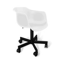 Стул подъемно-поворотный 54,5х54,5х103,5/Белый/Черный Муар