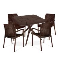 Обеденная группа 83х83х75/Коричневый