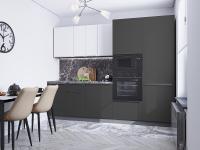 Кухонный гарнитур Фьюжн-07  270х60х214/Silky White/Stormy Silk