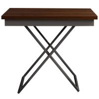 Стол-трансформер 60(120)х91х40(75)/Миланский Орех/Серебро