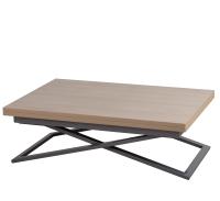 Стол-трансформер 70(140)х100х36(76)/Дуб Шамони Светлый/ Опоры Серебро