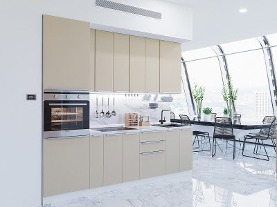 Кухонный гарнитур Фьюжн-03  260х60х234/Silky Grey фото в интернет-магазине BestWood