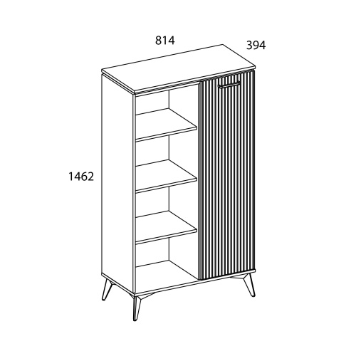 Шкаф открытый 1DP 81,4х39,4х146,2 Персидский жемчуг/Амарок фото в интернет-магазине BestWood