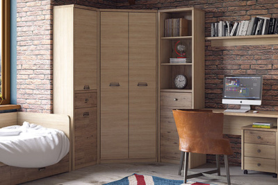 Шкаф 2D1S 55,8х36,5х210,4 Дуб мадура/Веллингтон фото в интернет-магазине BestWood