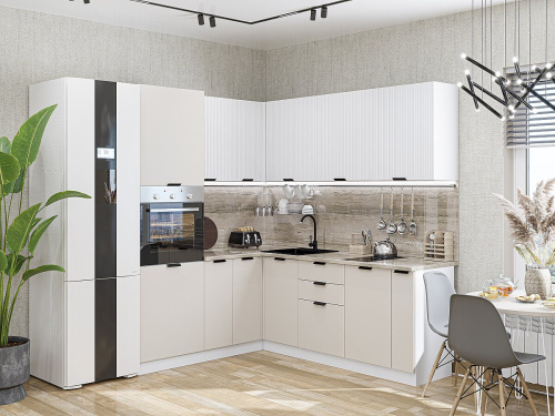 Кухонный гарнитур Евро Лайн-04  180/215х60х214/Белый/Агат фото в интернет-магазине BestWood