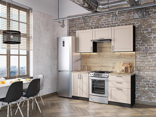 Кухонный гарнтитур Лофт-05  180х60х214/Cream Silk фото в интернет-магазине BestWood