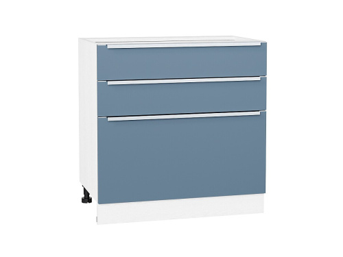 Кухонный гарнитур Фьюжн-04  250/180х60х214/Silky Blue/Silky White фото в интернет-магазине BestWood