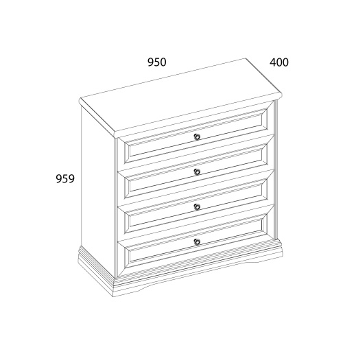 Комод 4S 95х40х95,9/Серый фото в интернет-магазине BestWood
