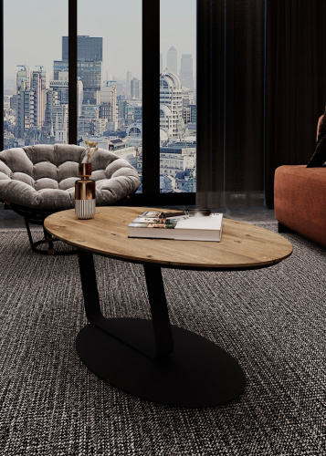 Стол журнальный Орех светлый , черный муар,93х57,2х39,2см. фото в интернет-магазине BestWood