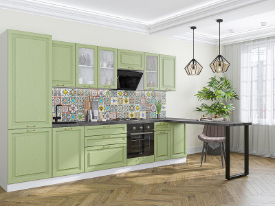 Кухонный гарнитур Ницца-02 Дуб оливковый 330х60х214/Дуб оливковый фото в интернет-магазине BestWood