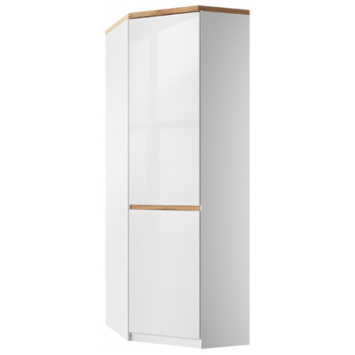 Шкаф угловой 1DGL 70,8х93х215 Белый/Дуб вотан фото в интернет-магазине BestWood