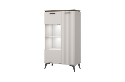 Шкаф с витриной 1V1DP 81,4х39,4х146,2 Персидский жемчуг/Амарок фото в интернет-магазине BestWood