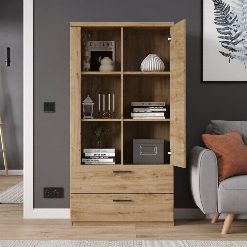 Шкаф 1D2S3N 80,2х41х157,1/Дуб Наварра фото в интернет-магазине BestWood