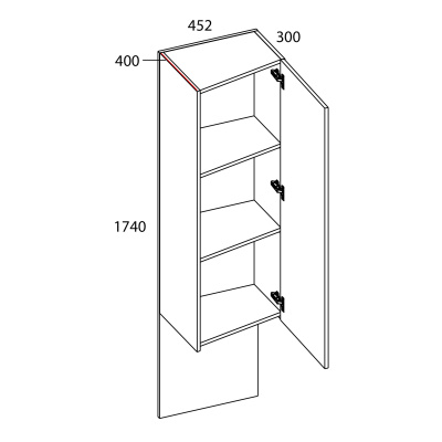 Шкаф навесной 1DL 45 45,2х40х174/Персидский жемчуг фото в интернет-магазине BestWood