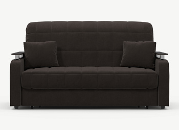 Диван прямой,Тёмно-коричневый Велюр