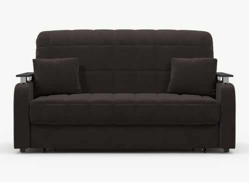 Диван прямой,Тёмно-коричневый Велюр фото в интернет-магазине BestWood