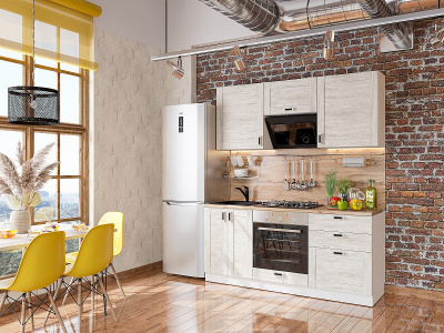 Кухонный гарнтитур Лофт-05  180х60х214/Nordic Oak фото в интернет-магазине BestWood