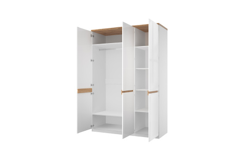 Шкаф 3DG H 149,8х58,1х215 Белый/Дуб вотан фото в интернет-магазине BestWood