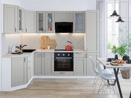 Кухонный гарнтитур Лофт-04  170/260х60х214/Grey Silk фото в интернет-магазине BestWood