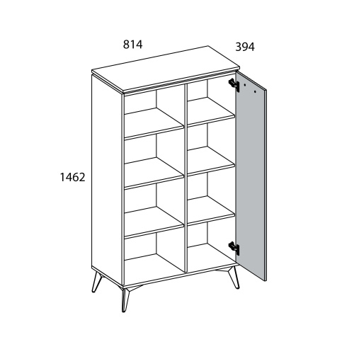 Шкаф открытый 1DP 81,4х39,4х146,2 Персидский жемчуг/Амарок фото в интернет-магазине BestWood