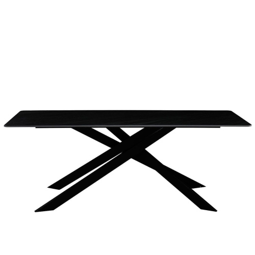 Стол обеденный Мерлин 200х80х76/Металл Черный/Керамика Austrilia sand black фото в интернет-магазине BestWood