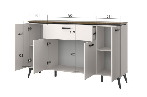 Тумба 4D1S 171х39,4х88,4 Персидский жемчуг/Амарок фото в интернет-магазине BestWood