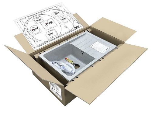 Мойка врезная 1Ч1К 75х49,5х19 /Гэлакси фото в интернет-магазине BestWood