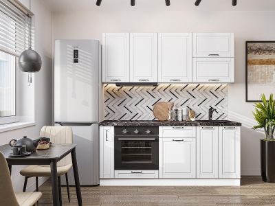 Кухонный гарнитур Дублин-01 190х60х214/Special White фото в интернет-магазине BestWood