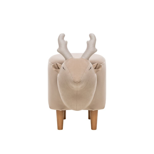 Пуф Олененок,Бежевый велюр,33х70х57см. фото в интернет-магазине BestWood