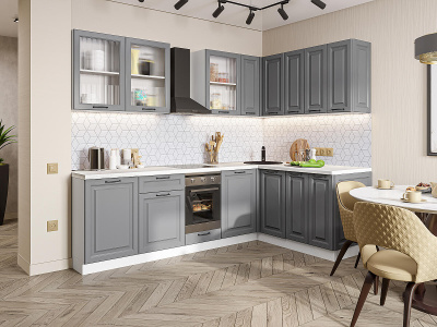 Кухонный гарнитур Ницца Royal-02  255/160х60х214/Magnum фото в интернет-магазине BestWood