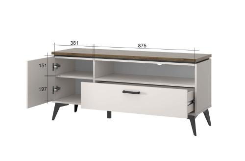 Тумба TV 1D1SN 130,6х39,4х58,4 Персидский жемчуг/Амарок фото в интернет-магазине BestWood