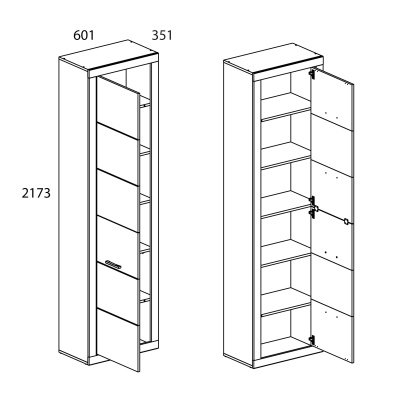 Шкаф 1DM 60,1х35,1х217,3/Дуб Санремо фото в интернет-магазине BestWood