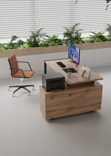 Стол письменный 150х120х76 /Дуб вотан фото в интернет-магазине BestWood