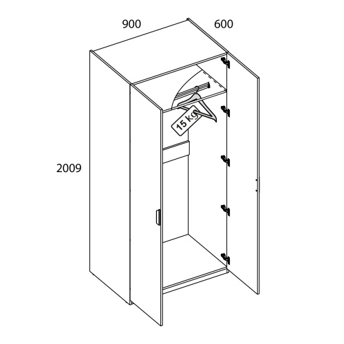 Шкаф 2DG-1 90х60х200,9/Персидский жемчуг фото в интернет-магазине BestWood
