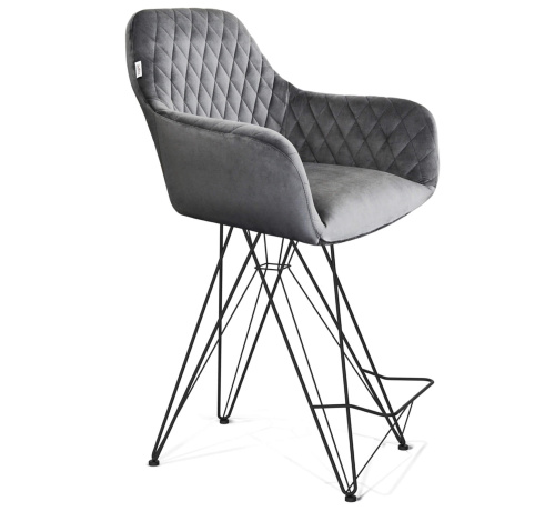 Стул полубарный 58х61х105,5/Угольно-Серый/Черный Муар фото в интернет-магазине BestWood