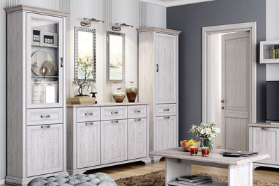 Шкаф 2D1S 67,4х39х213,7 Сосна винтаж/Дуб анкора фото в интернет-магазине BestWood