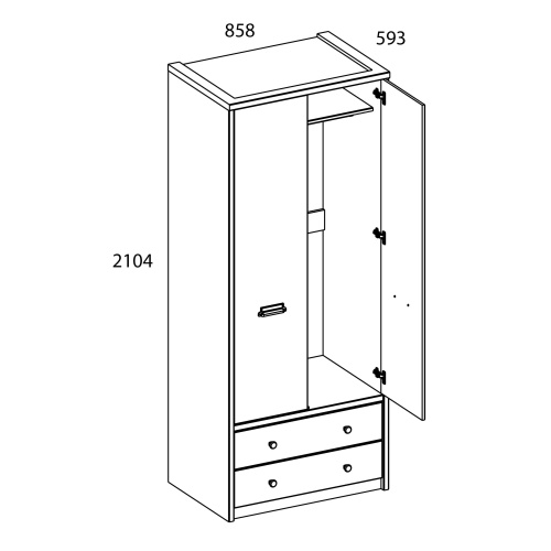 Шкаф 2DG2S 85,8х59,3х210,4 Дуб мадура/Энигма фото в интернет-магазине BestWood