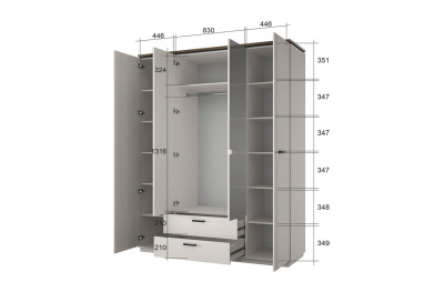 Шкаф 4DG2S Z 178,8х56,8х230 Персидский жемчуг/Амарок фото в интернет-магазине BestWood