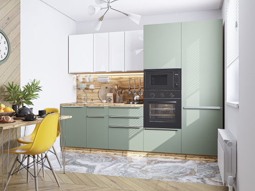 Кухонный гарнитур Фьюжн-07  270х60х214/Angel/Silky Mint фото в интернет-магазине BestWood