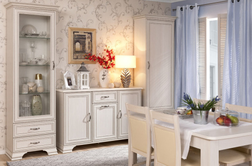 Тумба 3D1S 139х37х90,1/Вудлайн кремовый фото в интернет-магазине BestWood