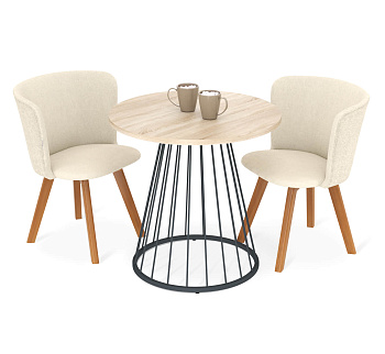 Обеденная группа Дуб сонома,антрацит,бежевый,светлый орех,151х80х79см.