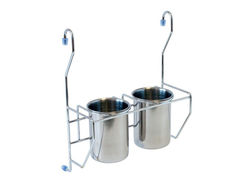 Полка навесная с 2-мя стаканами /Хром фото в интернет-магазине BestWood